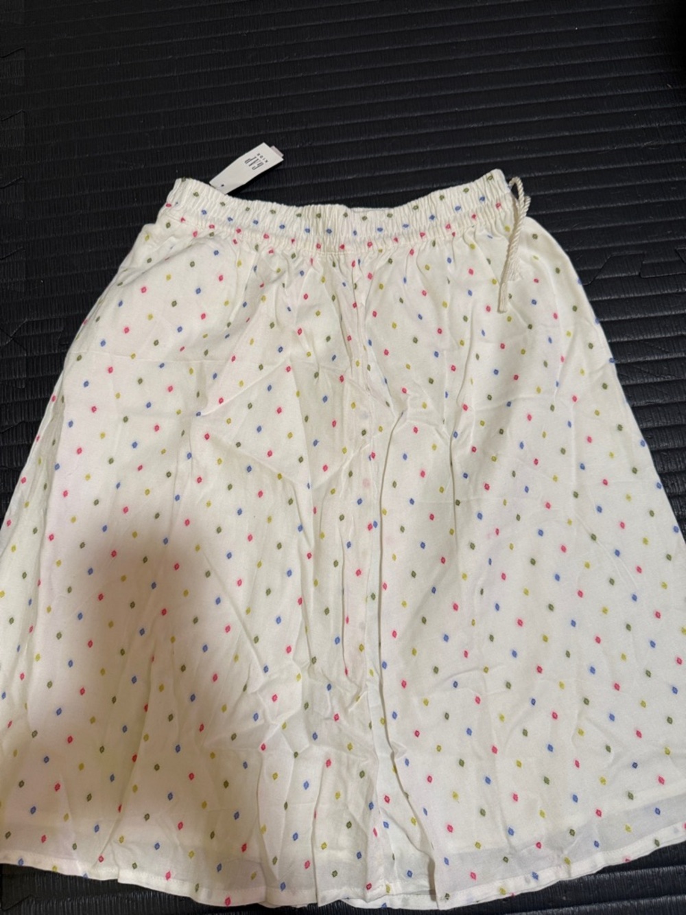GAP White Skirt with Pink, Blue & Green Dot Print